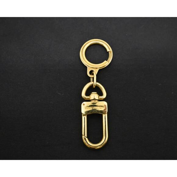 Louis Vuitton Anneau-clefs Gold Tone Key Holder Bag Charm Pouch Clip EUC